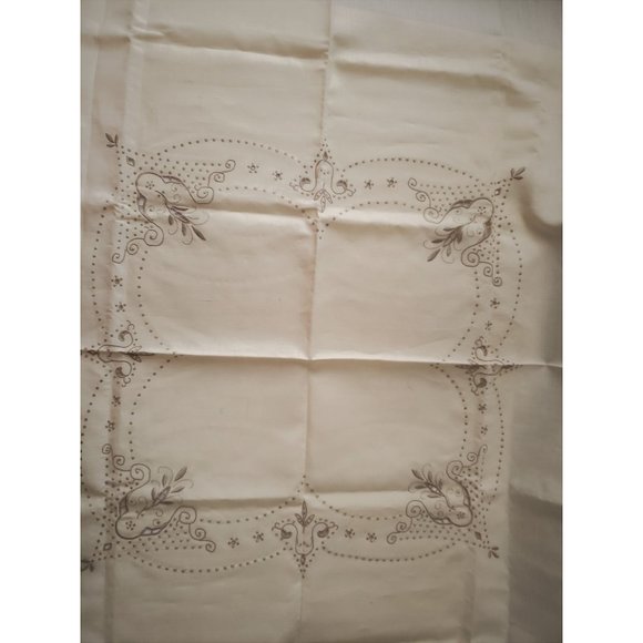 Madeira Embroidered Cut Work Tablecloth 39" x 39" Cream Vintage Linen Unused - Picture 3 of 9
